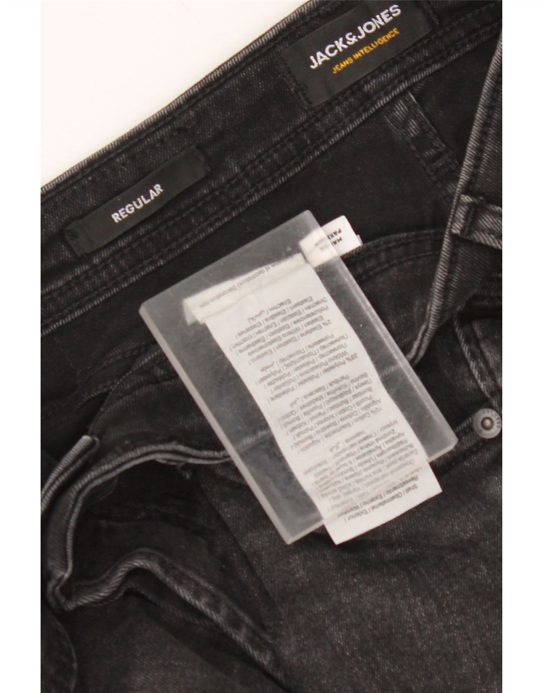 JACK & JONES Herren Regular Distressed Denim Shorts W30 Mittelschwarze Baumwolle