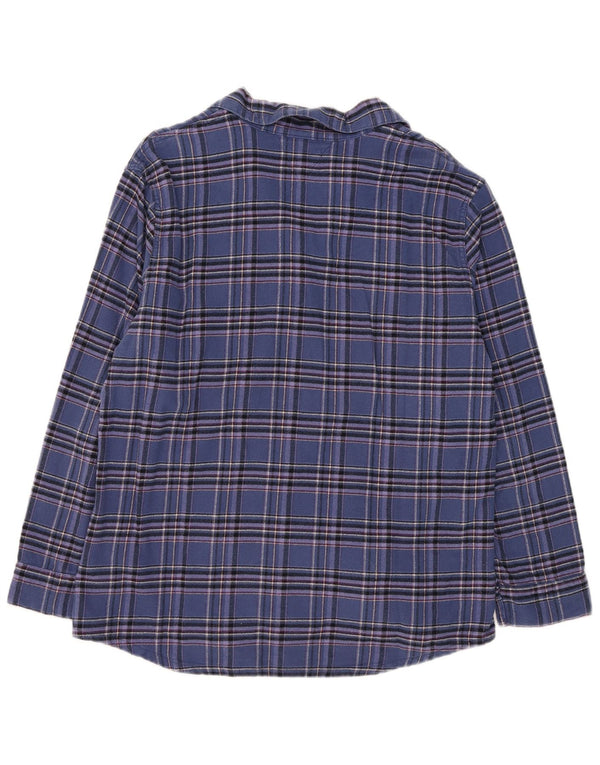 Tommy Hilfiger Damen Flanellhemd UK 18 XL Marineblau kariert Baumwolle