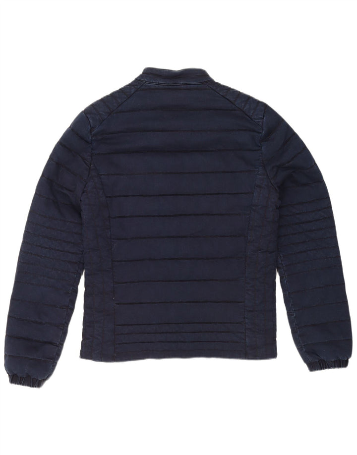 Guess Herren Wattierte Jacke UK 40 Große Marineblaue Baumwolle