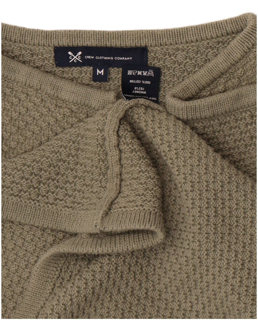 Crew Clothing Offener Damen-Cardigan-Pullover UK 14 Mittelgrüne Baumwolle