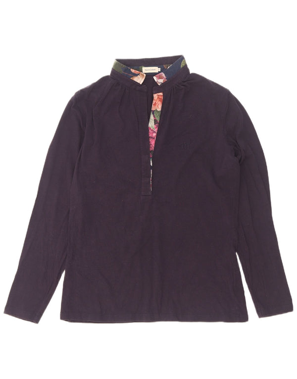 Henry Cottons Damen Top Langarm IT 48 XL Marineblau Blumenmuster Baumwolle
