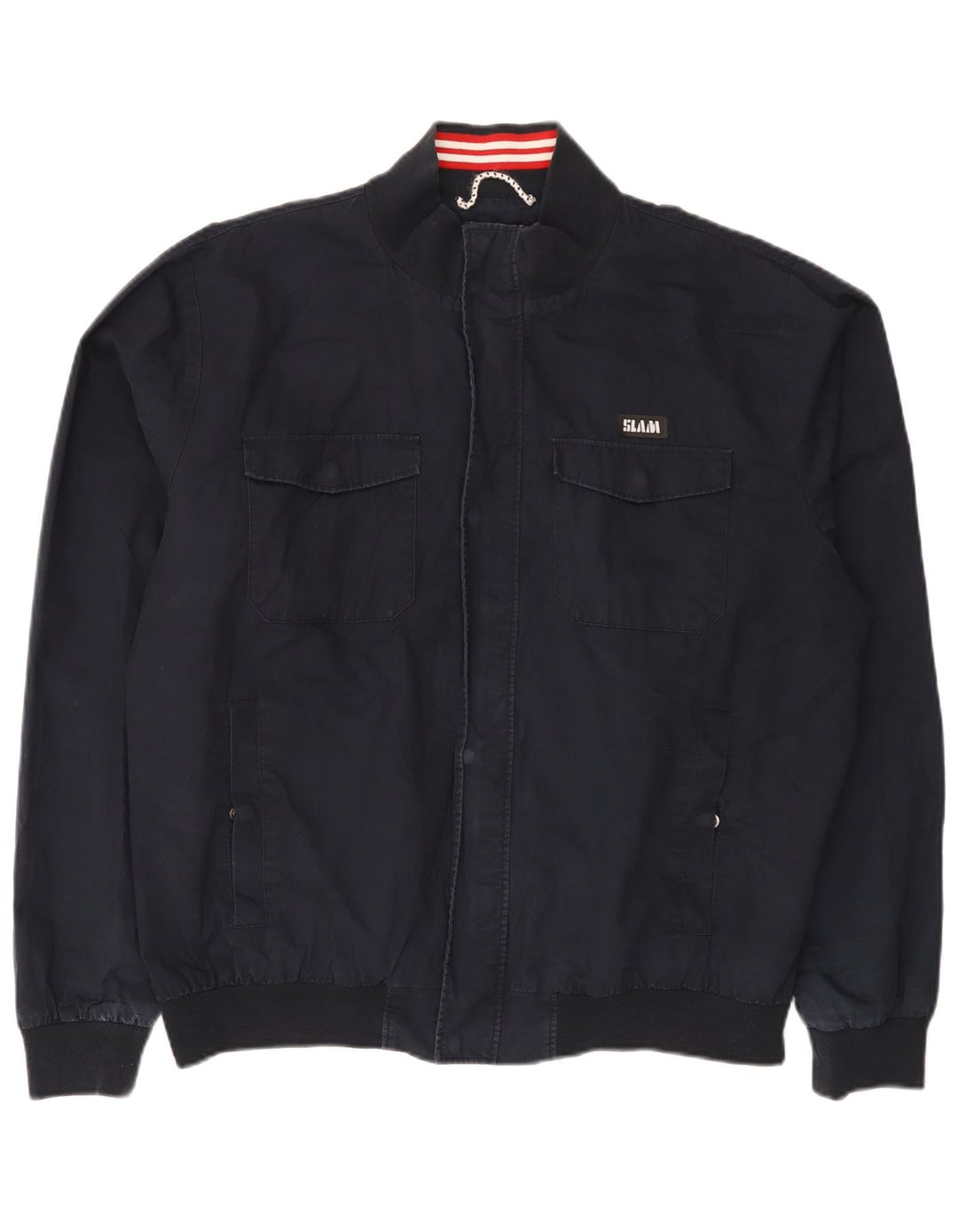 Slam Herren Bomberjacke UK 46 3XL Marineblau Baumwolle
