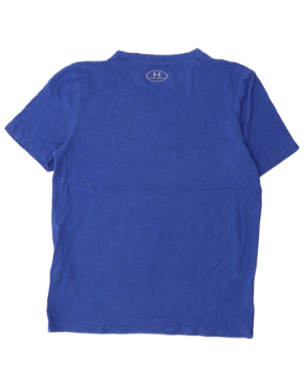UNDER ARMOUR Mädchen-T-Shirt, lockeres Oberteil, 11–12 Jahre, Größe L, Blau, Baumwolle