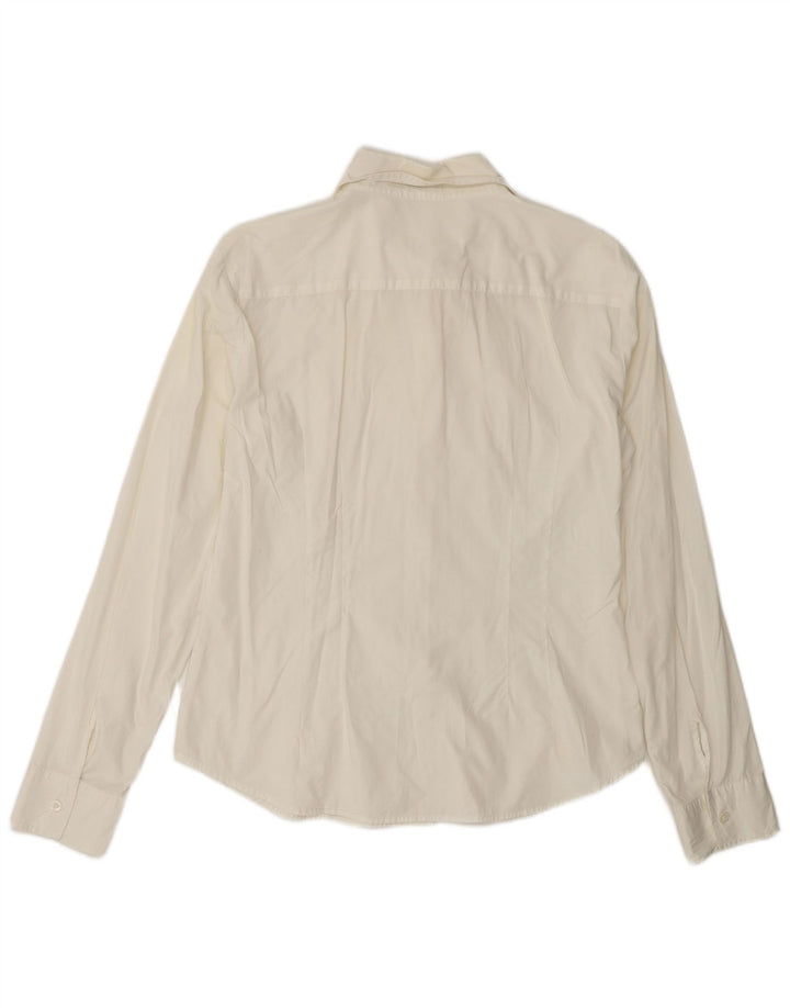 Benetton Damen-Hemd UK 16 Large Weiß