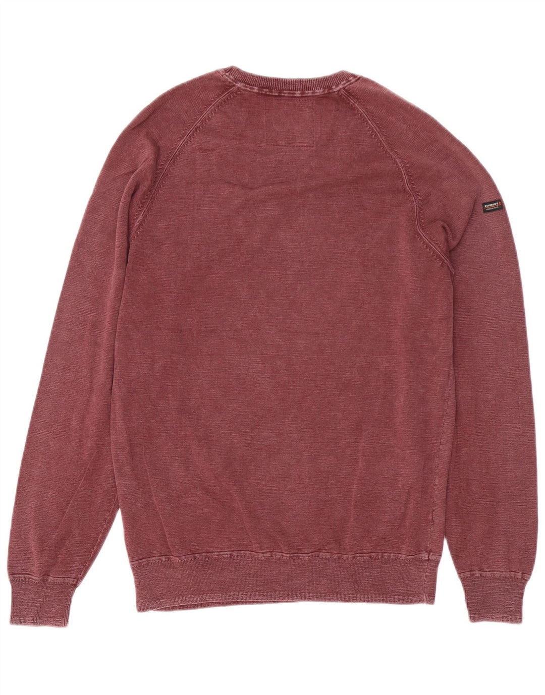 Superdry Herren-Sweatshirt-Pullover, groß, Burgunderrot, Baumwolle