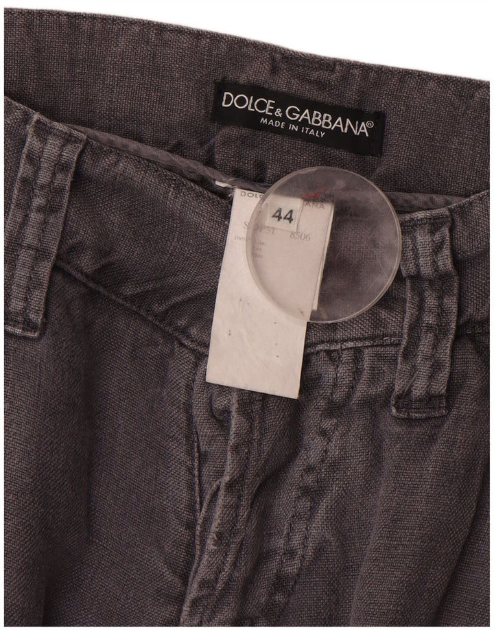 Dolce & Gabbana Damen Gerade Freizeithose IT 44 Mittel W30 L34 Grau