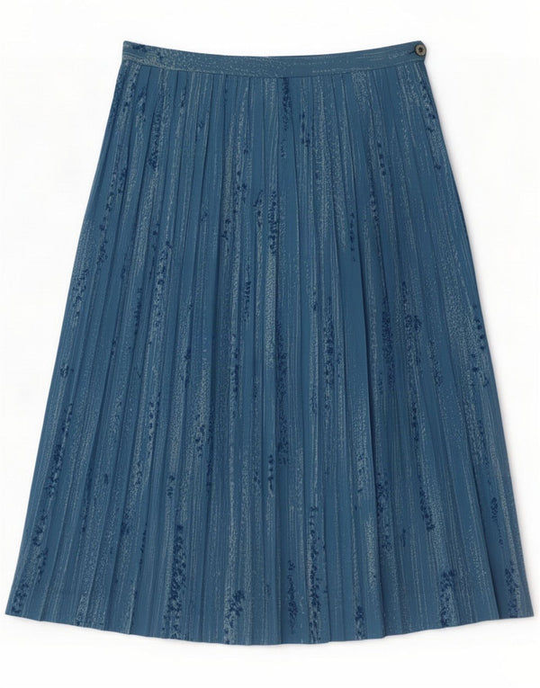 Gigi Damen Faltenrock mit hoher Taille IT 46 Large W30 Blau gestreift