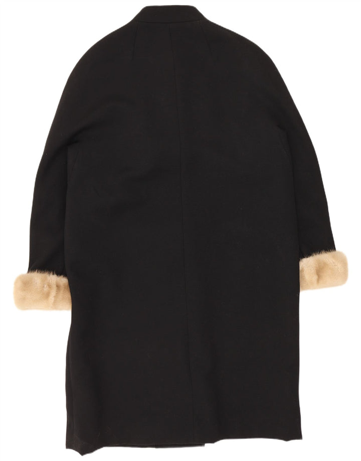 Louisoder Damenmantel UK 12 Mittelschwarze Schurwolle