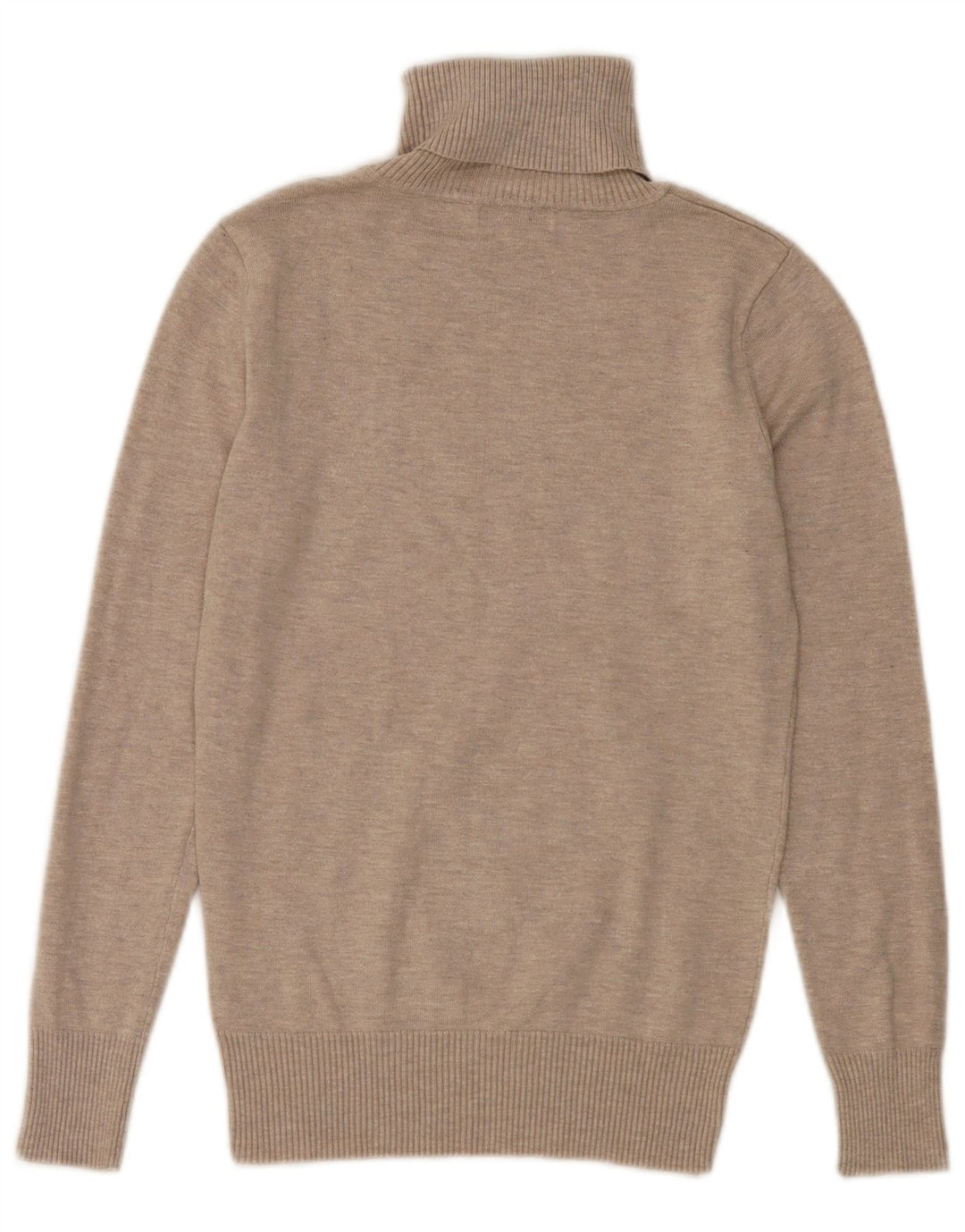 Vintage Damen Rollkragenpullover IT 40 Small Beige Flecked