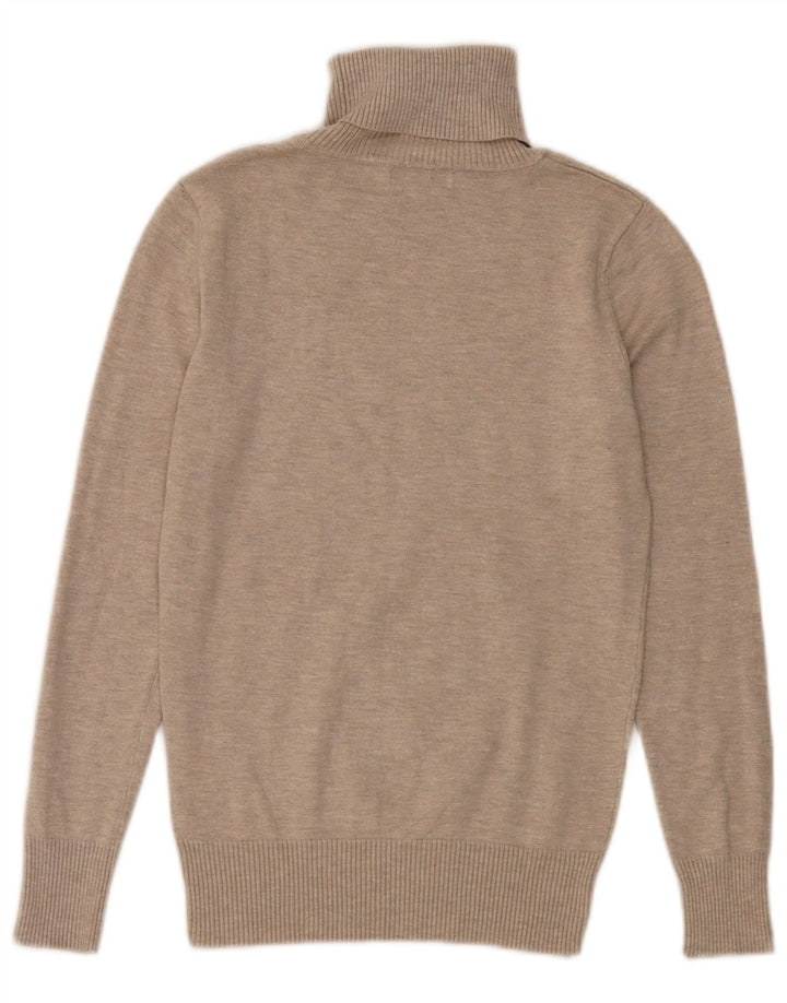 Vintage Damen Rollkragenpullover IT 40 Small Beige Flecked