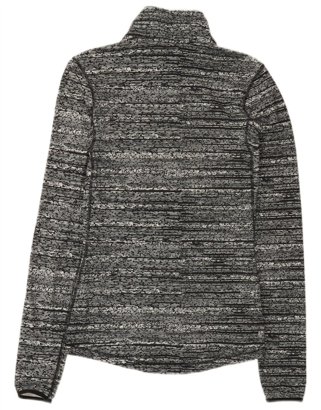 Nike Herren-Oberteil mit Reißverschluss, langärmlig, klein, grau geflecktes Polyester