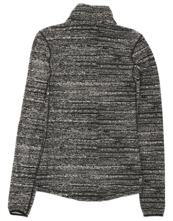 Nike Herren-Oberteil mit Reißverschluss, langärmlig, klein, grau geflecktes Polyester