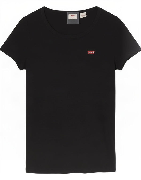 Levi's Damen T-Shirt Top UK 10 Small Schwarz Baumwolle
