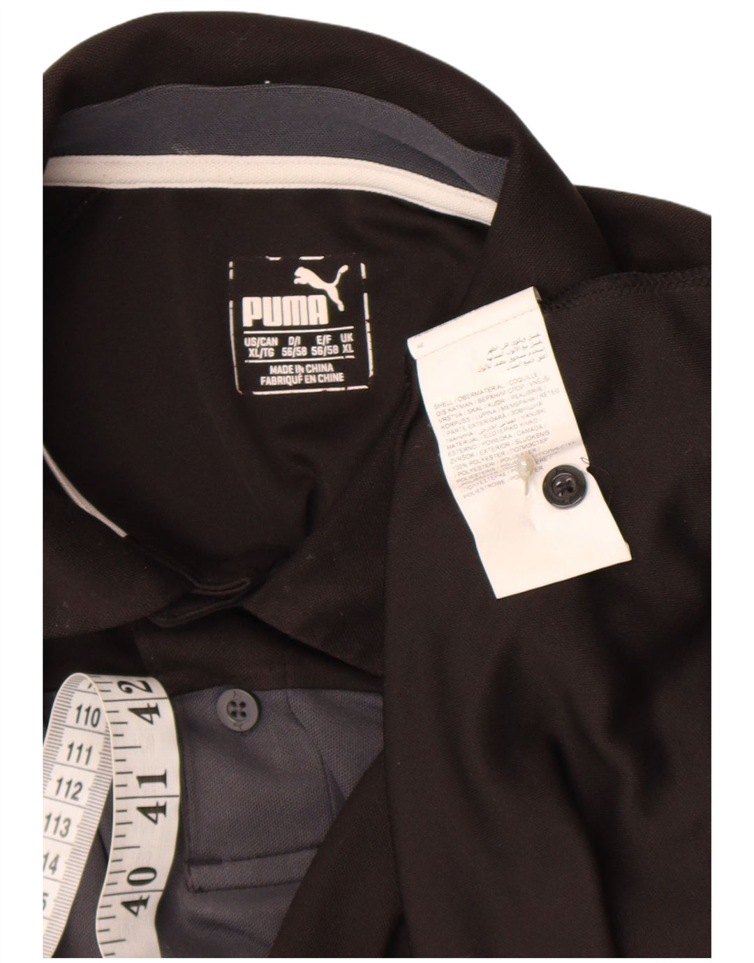 Puma Herren-Poloshirt mit Grafik, XL, Schwarz, Colourblock-Polyester