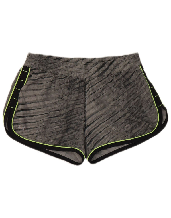 Under Armour Damen Heat Gear Sport Shorts UK 10 Small Grau Farbblock