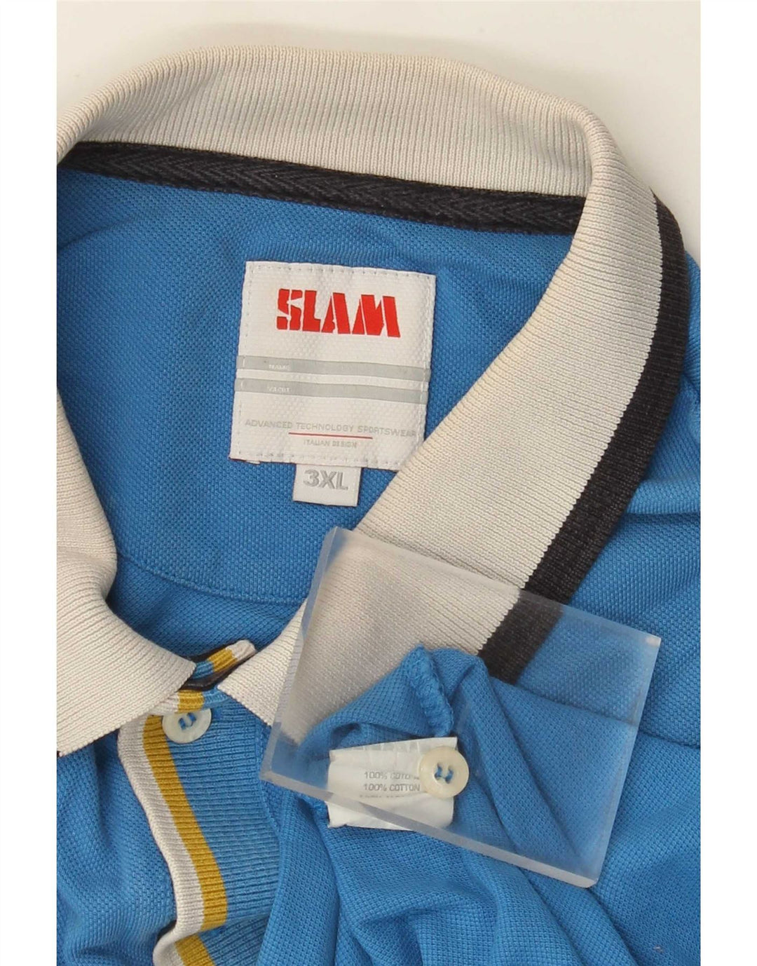 Slam Herren Poloshirt 3XL Blau Baumwolle