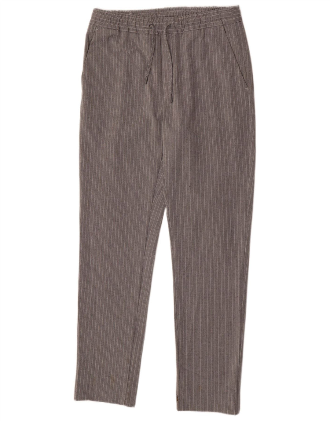 Zara Slim Chino-Hose für Herren, Größe S, W29, L30, grau gestreift, Polyester