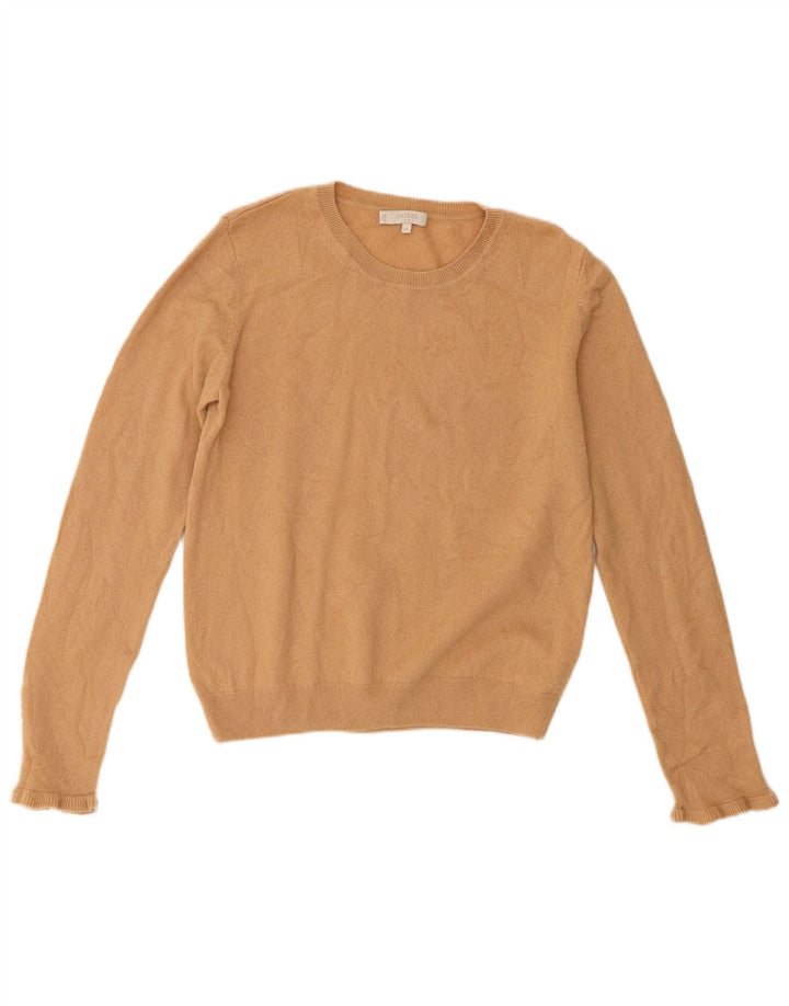 Hobbs Damen Crop Crew Neck Pullover Pullover UK 12 Mittelbeige Wolle