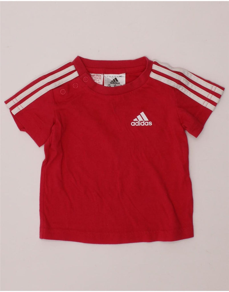 ADIDAS Baby Girls T-Shirt Top 3-6 Months Red Cotton Vintage Adidas and Second-Hand Adidas from Messina Hembry 