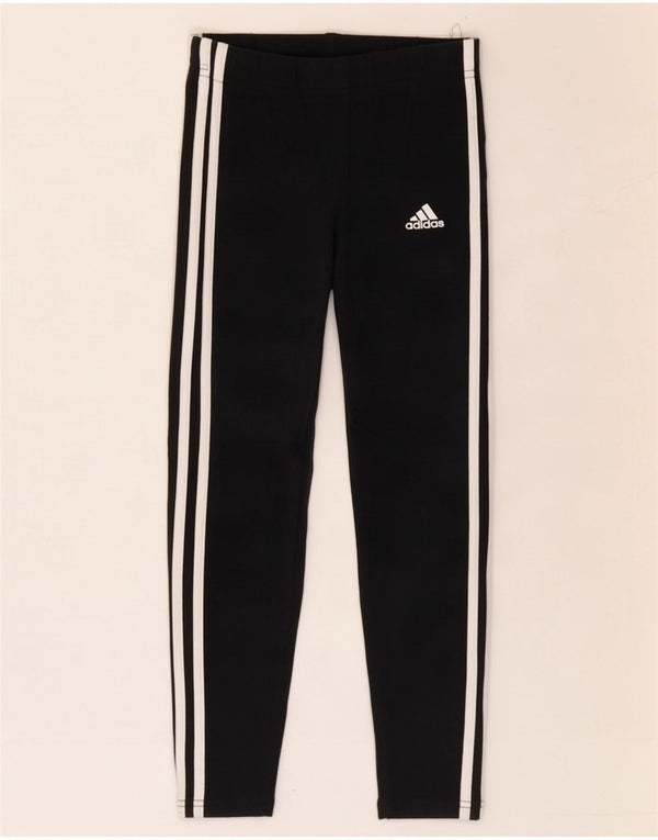 Adidas Mädchen-Leggings, 9–10 Jahre, schwarze Baumwolle