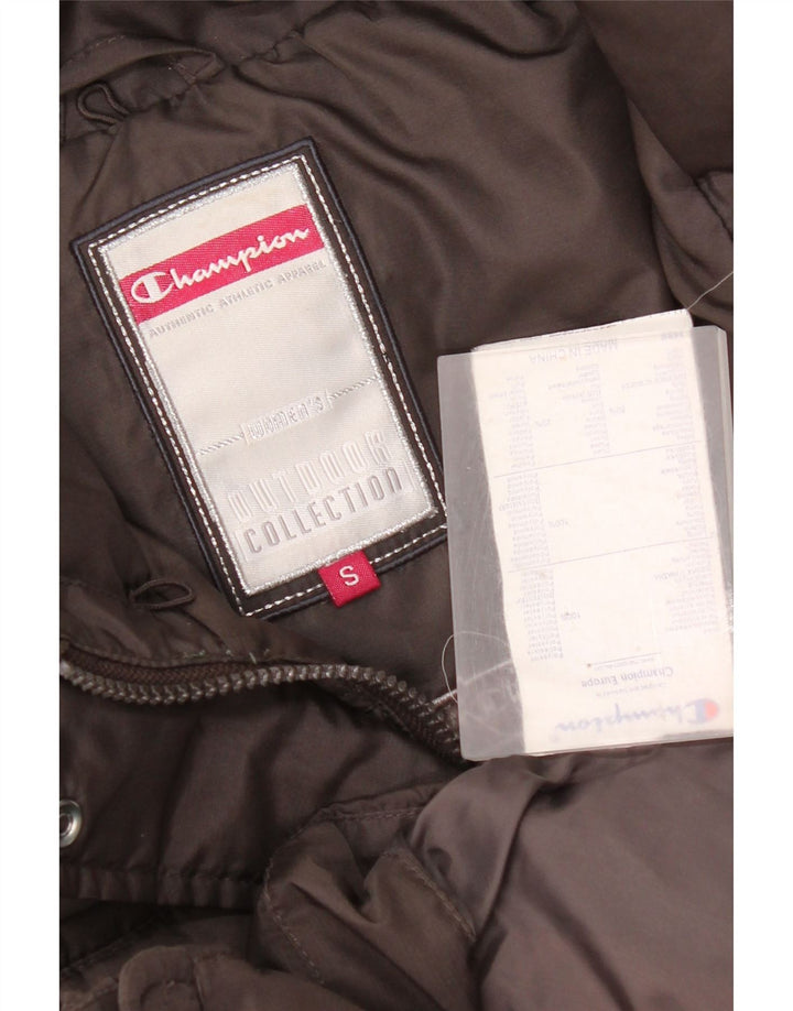 Champion Womens Hooded Wattierter Mantel UK 10 Small Braun Polyester