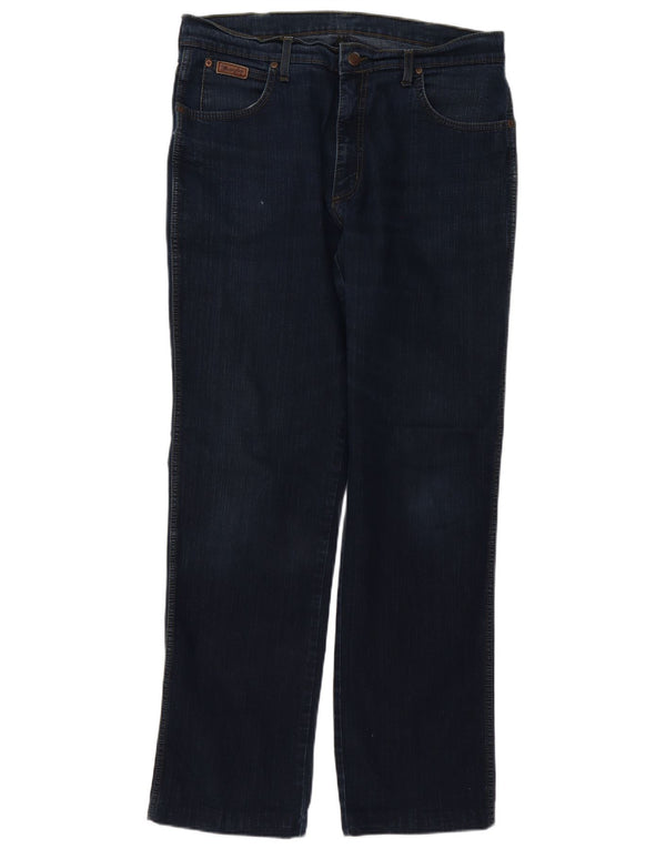 Wrangler Herren Texas Stretch Straight Jeans W36 L34 Marineblaue Baumwolle