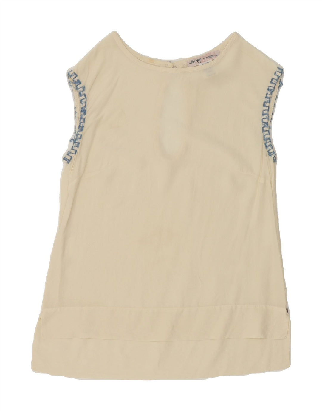 OTTOD'AME Womens Sleeveless Blouse Top UK 10 Small  Beige Linen Vintage Ottod'Ame and Second-Hand Ottod'Ame from Messina Hembry 
