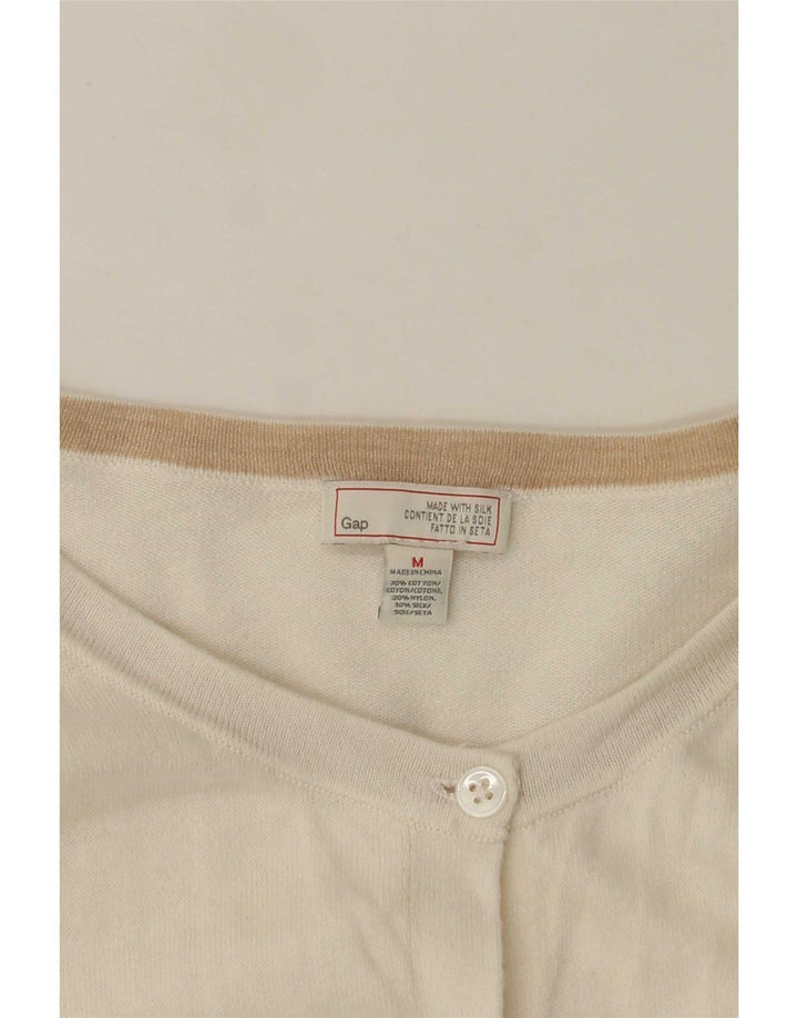 Gap Damen Strickjacke UK 12 Mittelweiße Baumwolle