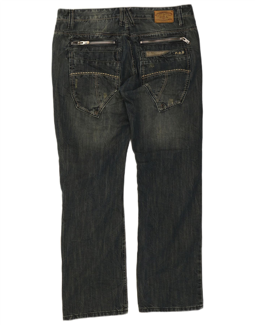 Vintage Herren Cargo Straight Jeans W36 L32 Marineblaue Baumwolle