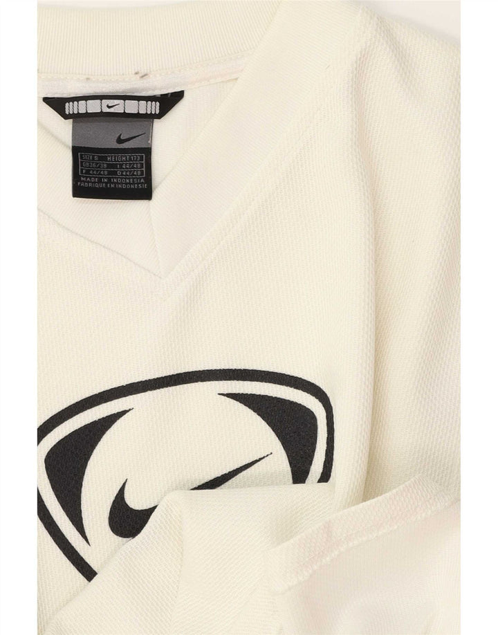 Nike Herren-T-Shirt mit Grafik, UK, Größe 36/38, klein, weiß gestreift, Polyester