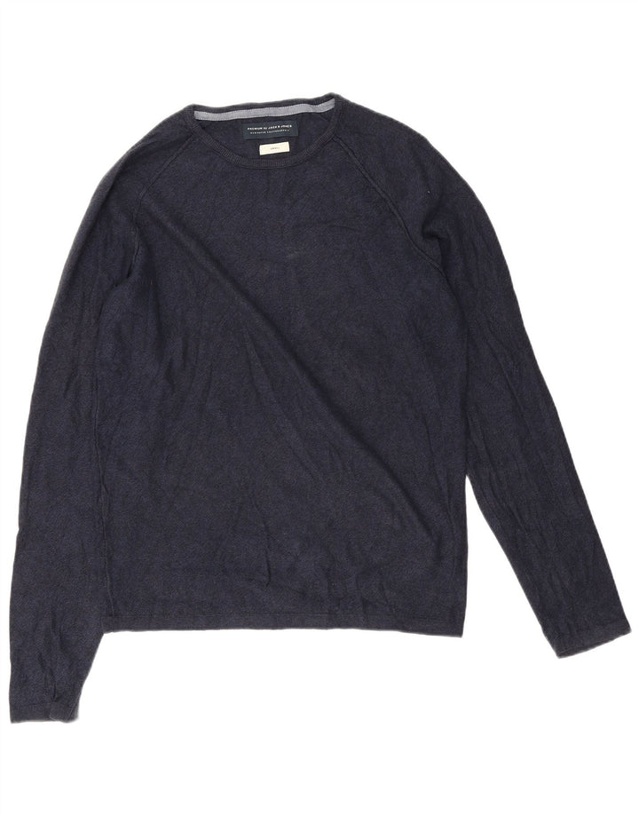 Jack & Jones Herren-Oberteil, langärmelig, klein, marineblau, Baumwolle