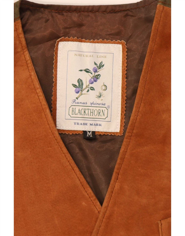 Blackthorn Herren-Wildlederweste aus mittelbraunem Leder