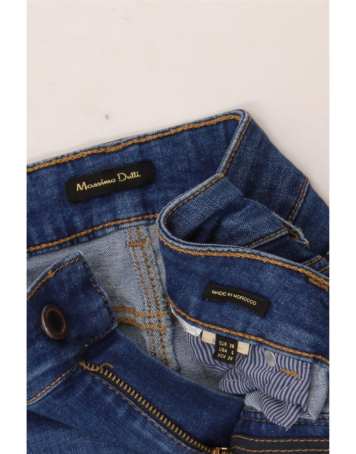 Massimo Dutti Damen Jeansrock EU 38 Small W28 Blau