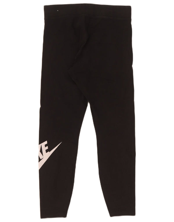 Nike Womens Graphic Leggings UK 16 Large Schwarz Baumwolle