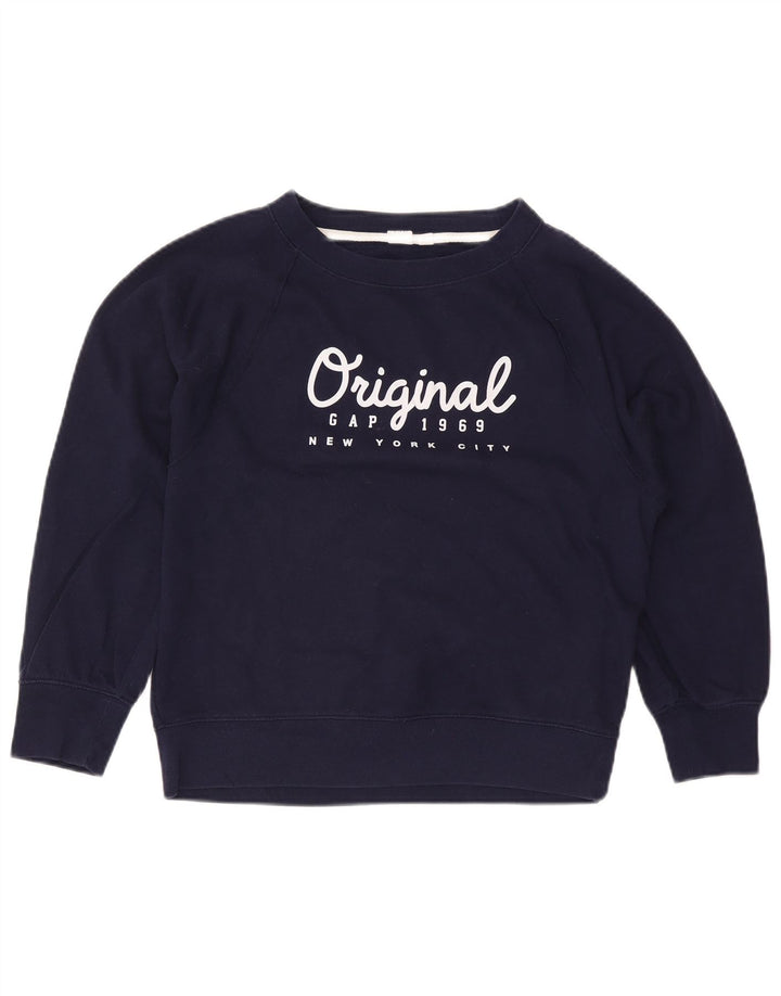 Gap übergroßer Grafik-Sweatshirtpullover für Damen, Gr. 10, Größe S, Marineblau, Baumwolle