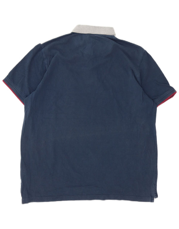 Pierre Cardin Herren-Poloshirt, groß, marineblau, Colourblock-Baumwolle