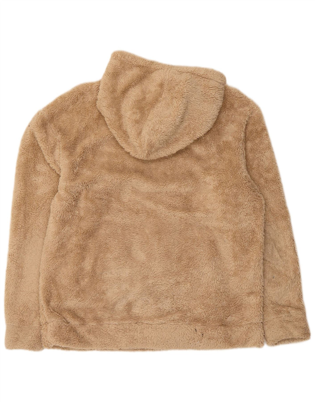 ZARA Herren-Fleecepullover mit Kapuze, Größe L, Beige