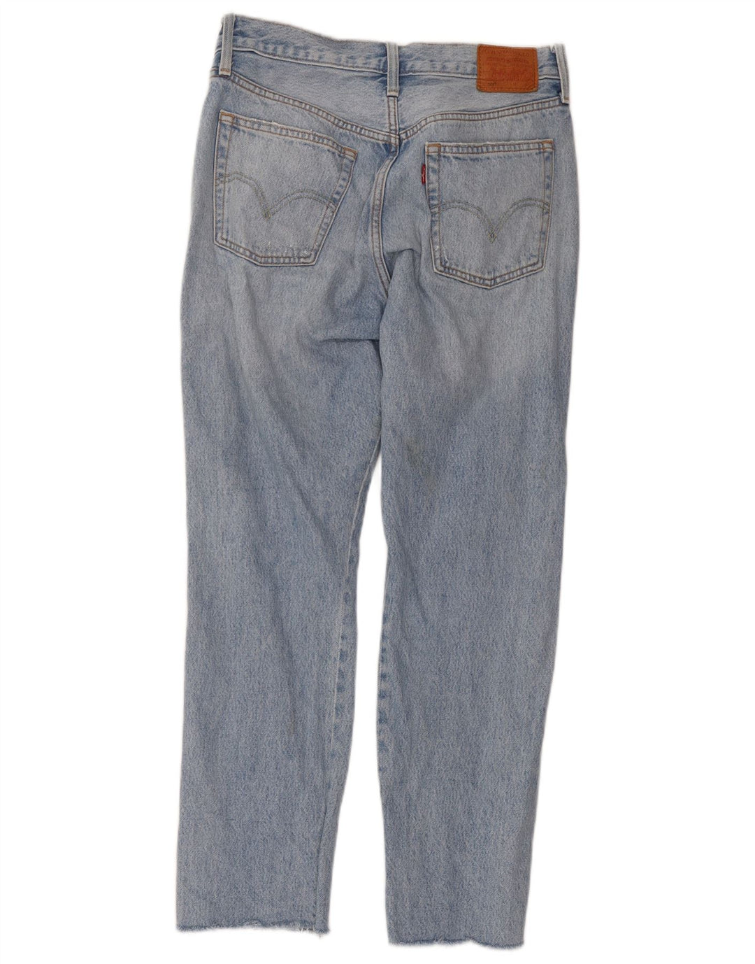 Levi's Damen 501 Distressed Straight Jeans W29 L28 Blaue Baumwolle