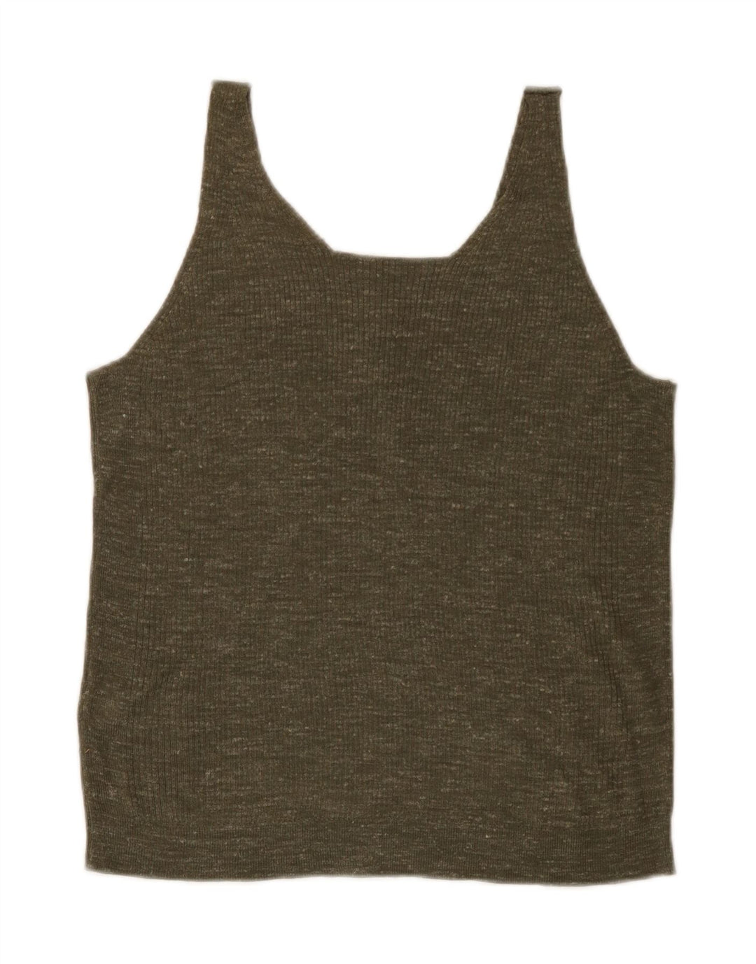 Marks & Spencer Damen Weste Top UK 12 Medium Khaki Geflecktes Acryl