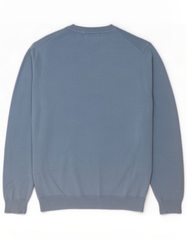 Superdry Herren-Pullover mit Rundhalsausschnitt, 2XL, blaue Baumwolle