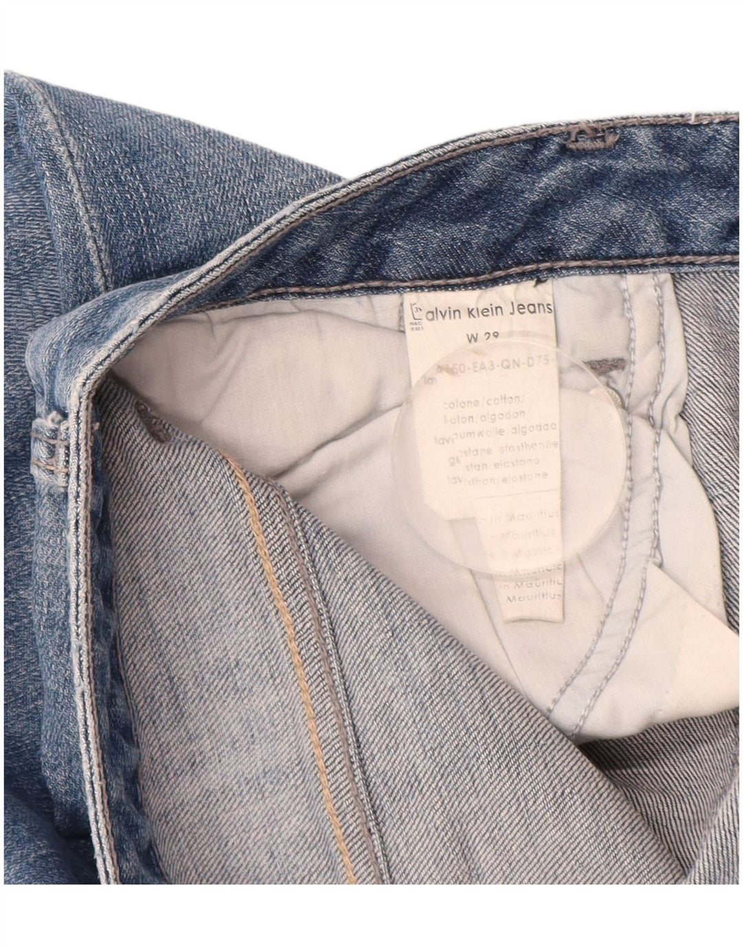 Calvin Klein Damen Distressed Slim Jeans W29 L34 Blaue Baumwolle