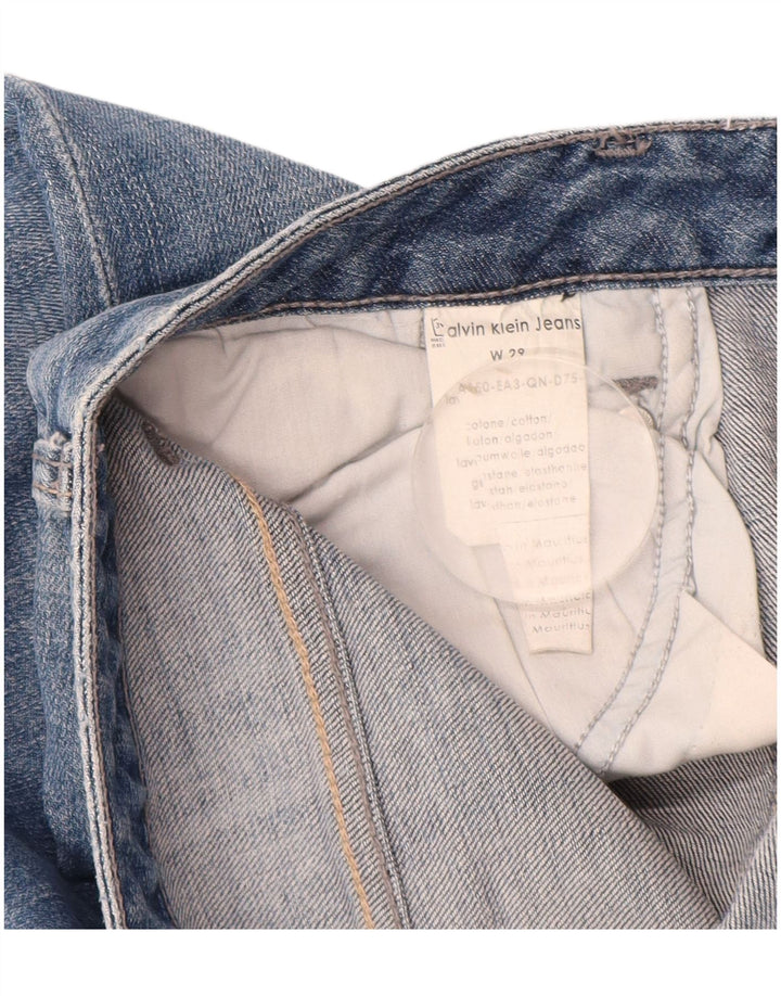 Calvin Klein Damen Distressed Slim Jeans W29 L34 Blaue Baumwolle