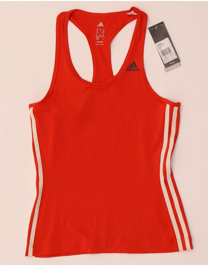 Adidas Damen Climalite Weste Top UK 4/6 XS Rot Polyester