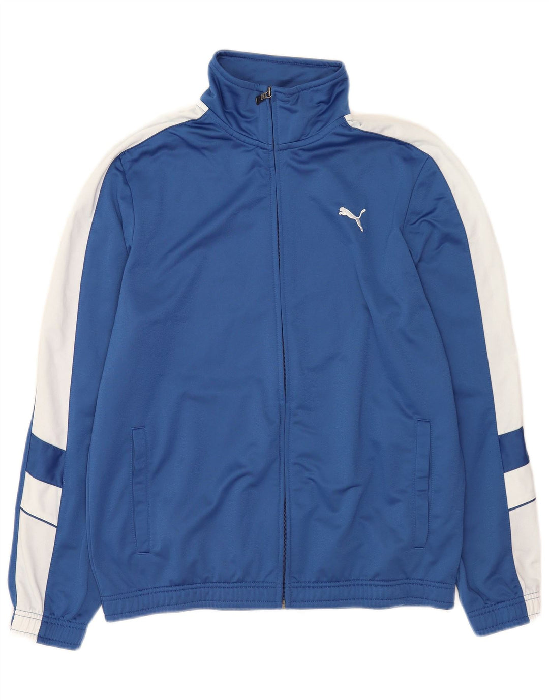 Puma Herren-Trainingsanzugoberjacke aus mittelblauem Colourblock-Polyester
