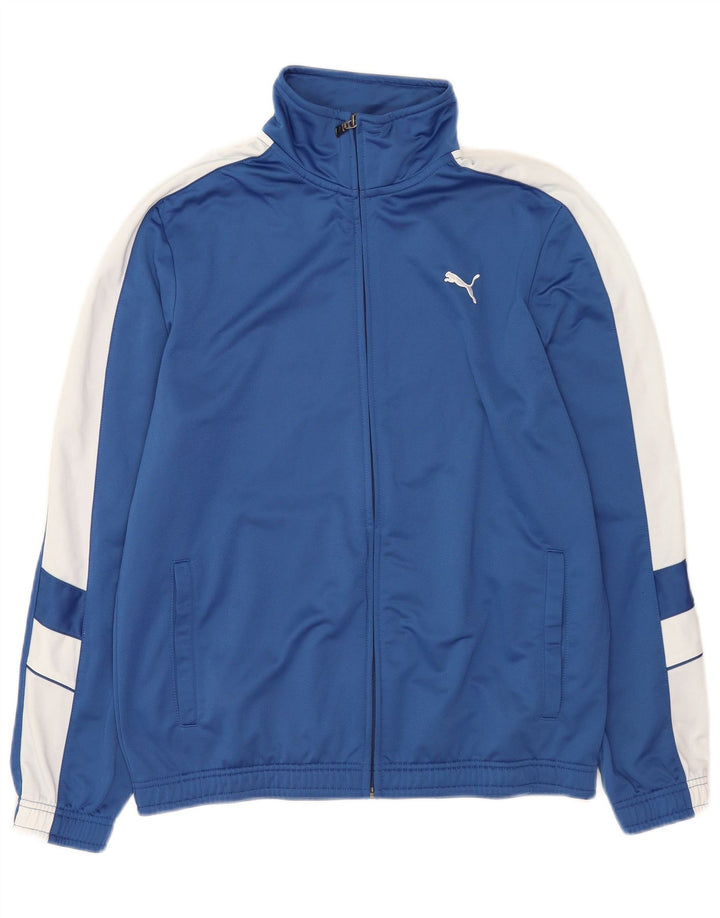 Puma Herren-Trainingsanzugoberjacke aus mittelblauem Colourblock-Polyester
