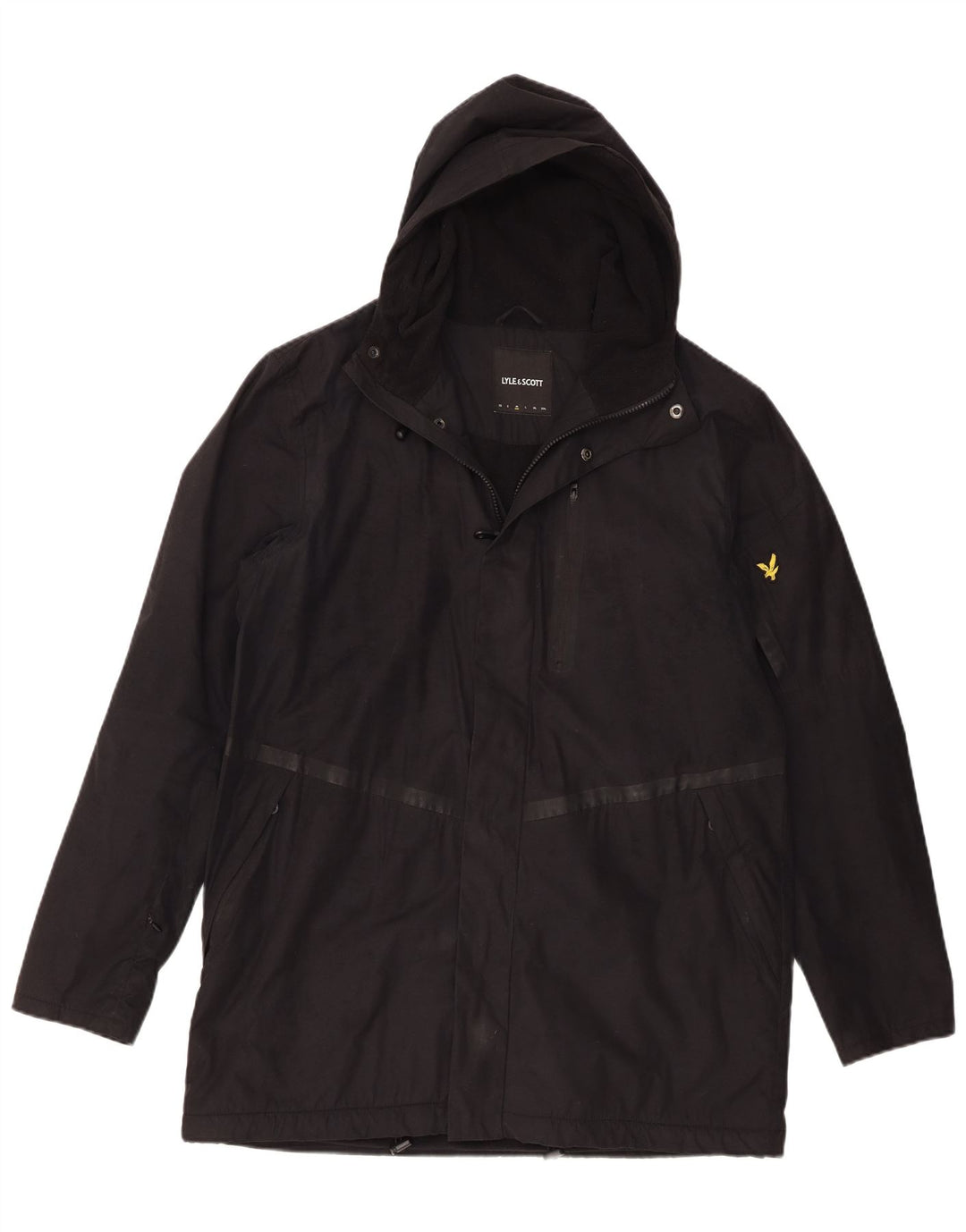 Lyle & Scott Herren-Windbreakerjacke mit Kapuze, UK 38, Mittelschwarz, Polyester