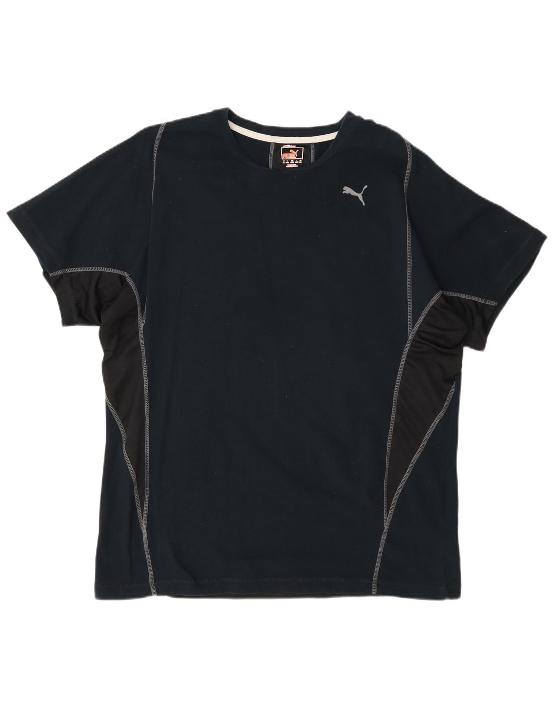Puma Herren T-Shirt Top XL Marineblau Farbblock