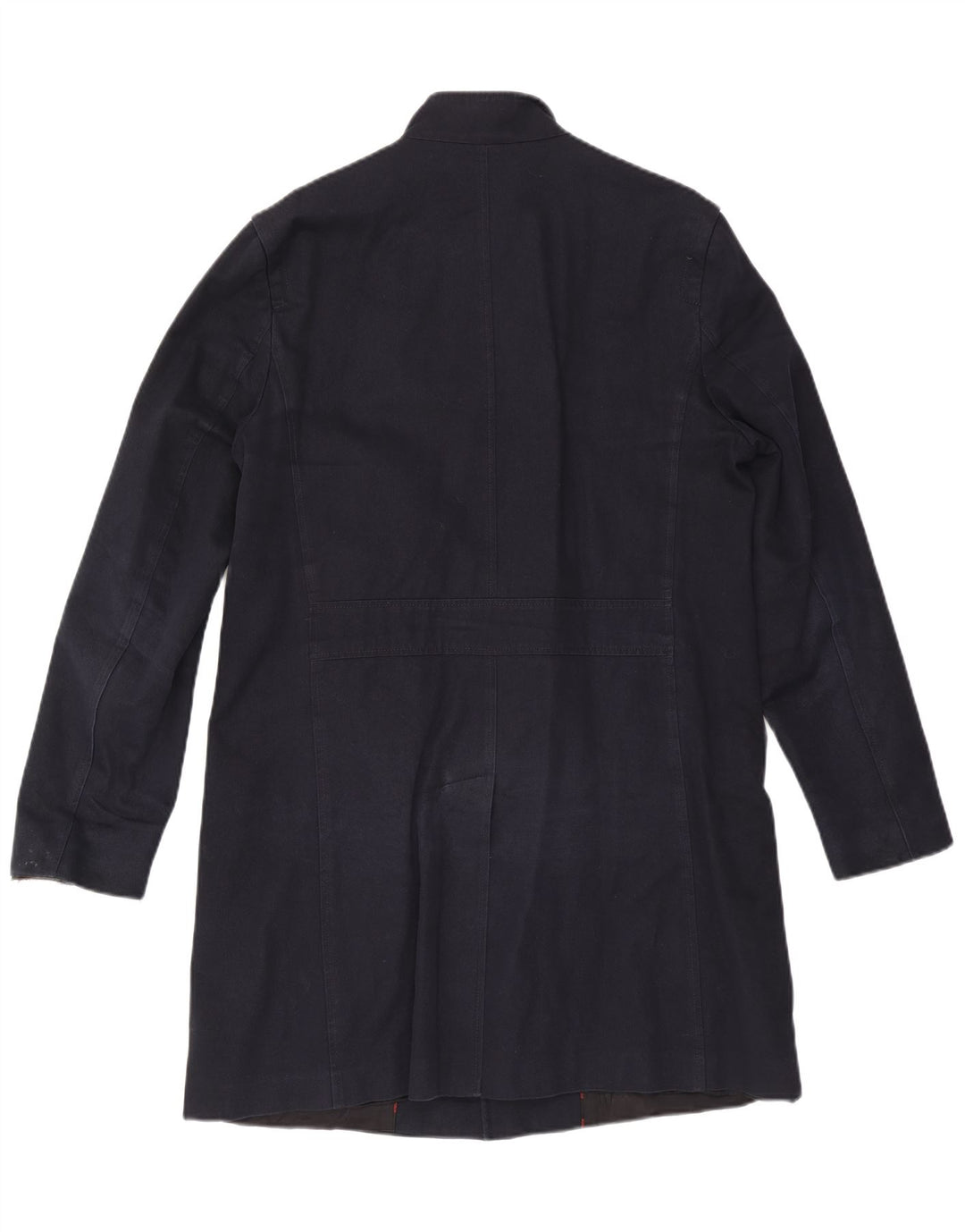 Hugo Boss Herrenmantel EU 52 XL Marineblaue Baumwolle