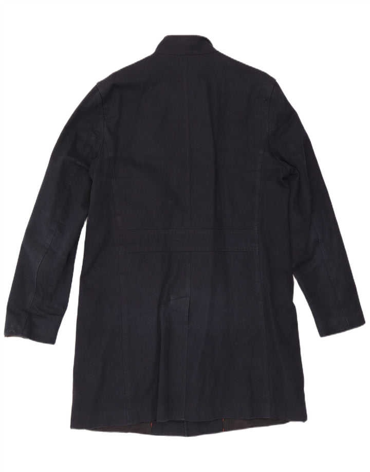 Hugo Boss Herrenmantel EU 52 XL Marineblaue Baumwolle