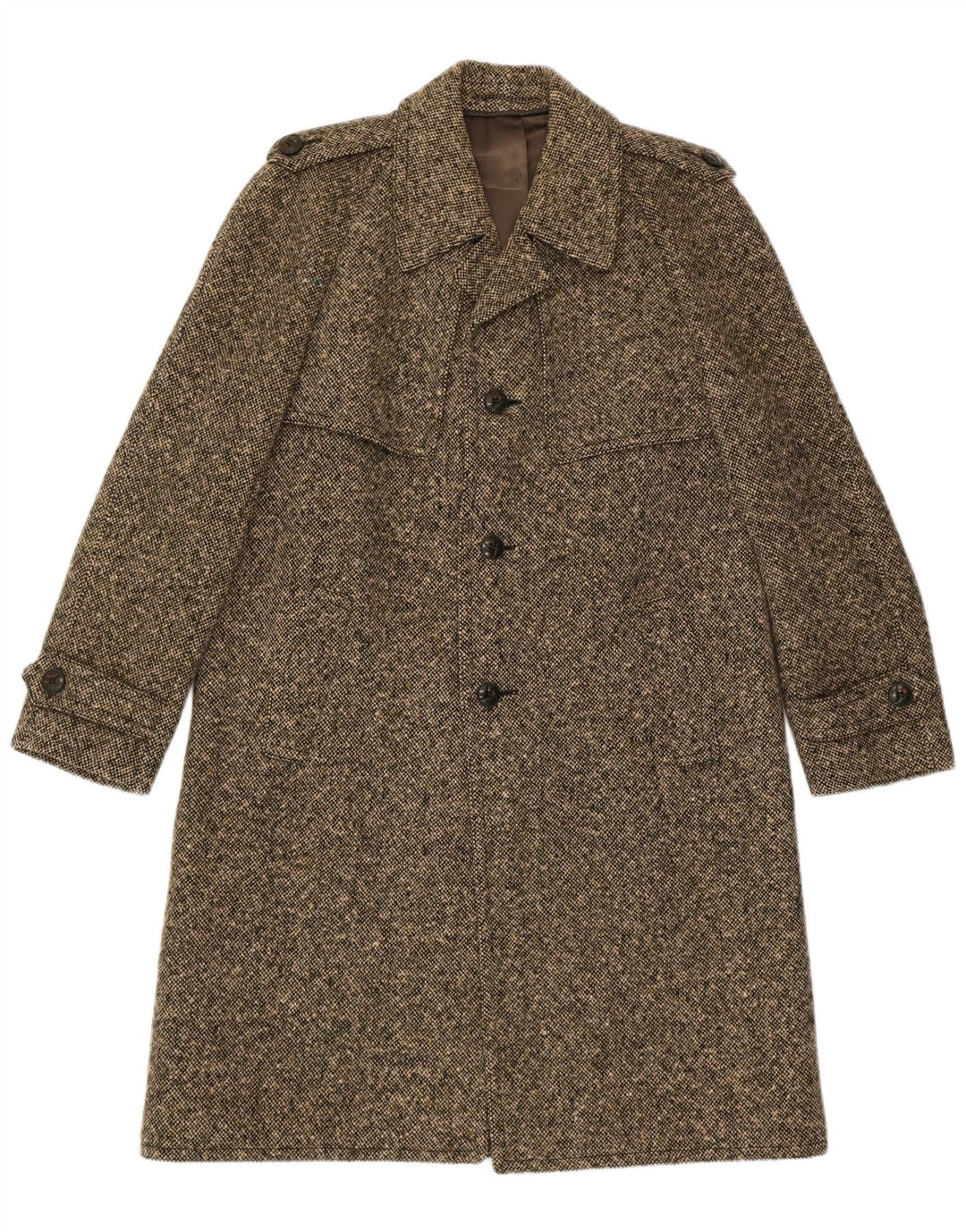 Vintage Herren Militärmantel UK 38 Mittelbraune Schurwolle